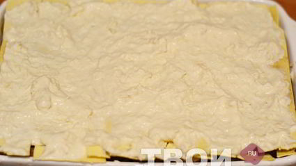 лазанья с курицей и грибами