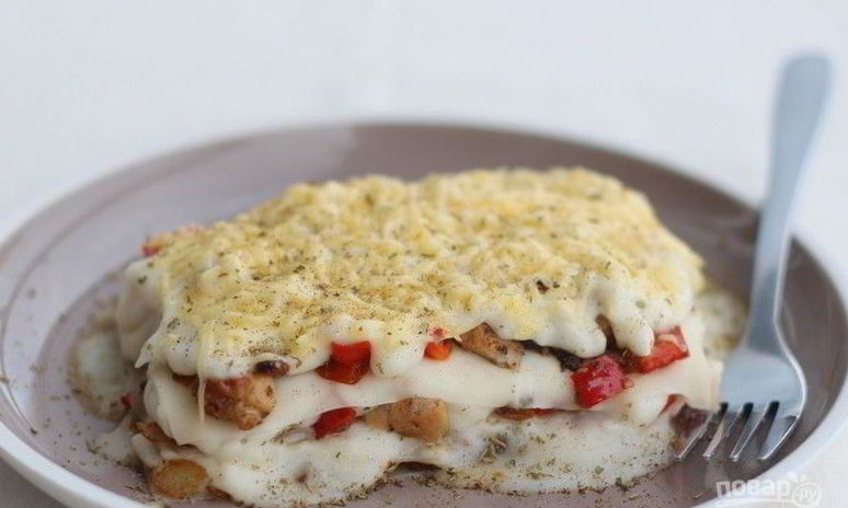 Рецепт лазаний с курицей и соусом бешамель