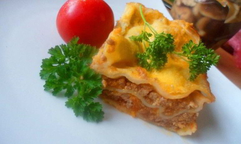 Рецепт лазаний с мясным фаршем и овощами