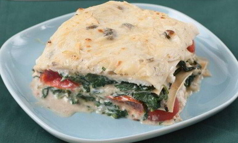 Рецепт лазаний с рикоттой, шпинатом и черри