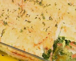 Лазанья с семгой и шпинатом