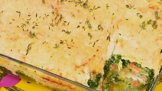 Лазанья с семгой и шпинатом