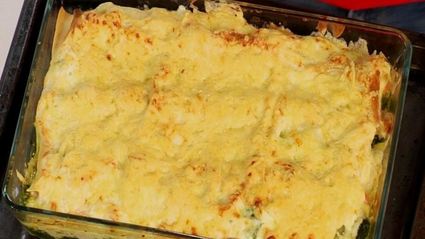 лазанья с семгой и шпинатом