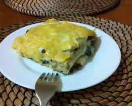 Лазанья с шампиньонами и сыром
