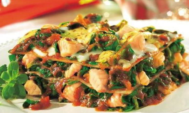 Рецепт лазаний со шпинатом и семгой