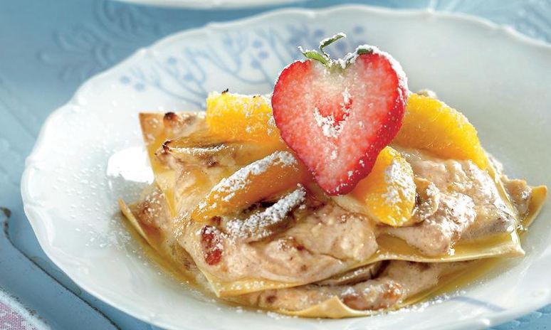 Рецепт сладкой фруктовой лазанья