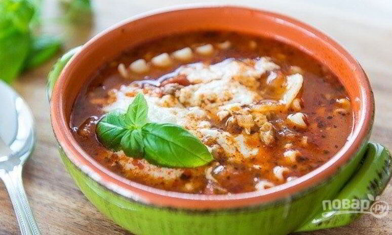 Рецепт супа-лазаний