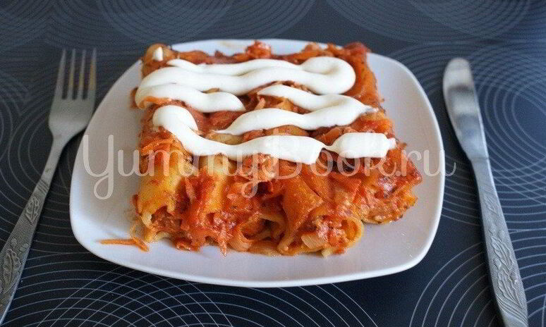 Рецепт каннеллонь с фаршем в томатном соусе