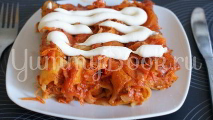 каннеллони с фаршем в томатном соусе