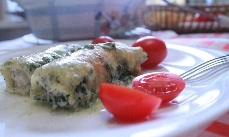 Рецепт каннеллонь с песто из шпината
