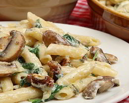 Макароны с грибами