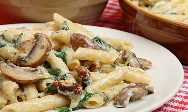 Рецепт макарон с грибами
