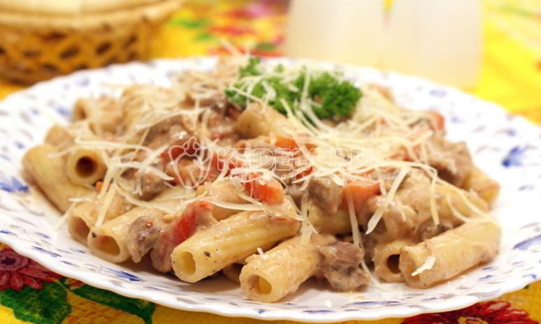 Рецепт макарон с мясом и овощами