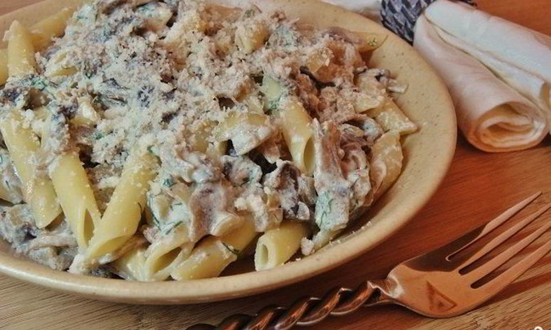 Рецепт макарон с опятами