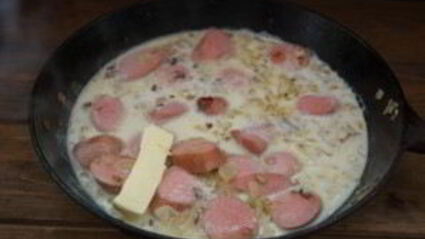 макароны с сосисками