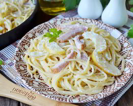 Неожиданные спагетти с коньяком