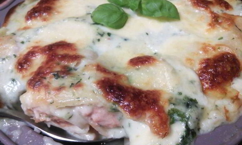 Рецепт паккерей, фаршированных под соусом бешамель со шпинатом