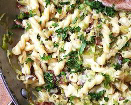 Паста карбонара с цукини