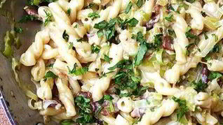 Паста карбонара с цукини