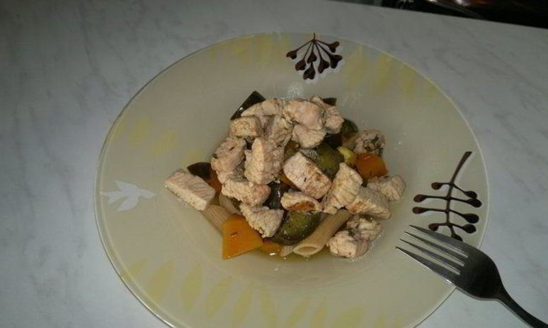 Рецепт пасты с баклажаном, тыквой и индейкой