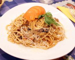 Паста с грибами и баклажанами