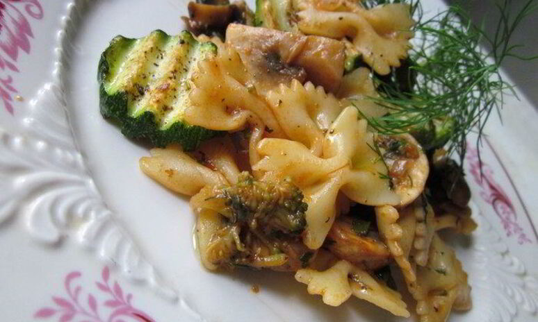 Рецепт пасты с грибами и овощами