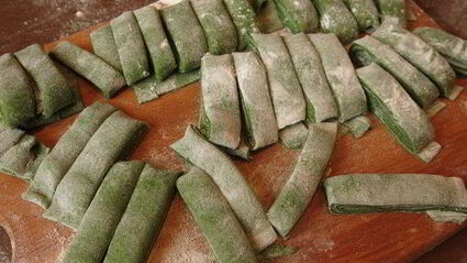 паста с крапивой и шпинатом