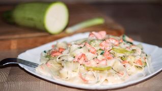 Паста с красной рыбой в сливочном соусе