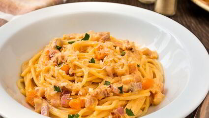 паста с тыквой и беконом