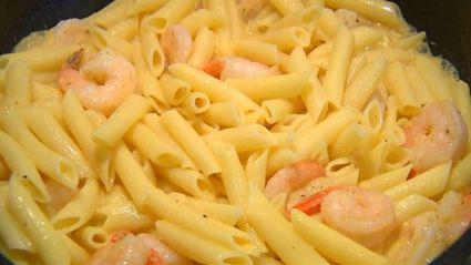 паста с тыквой и креветками