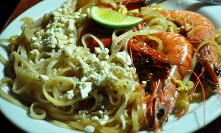 Рецепт рисовых макарон с тигровыми креветками