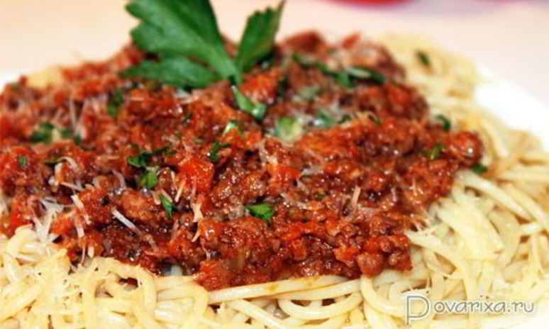 Рецепт спагетти болоньезе