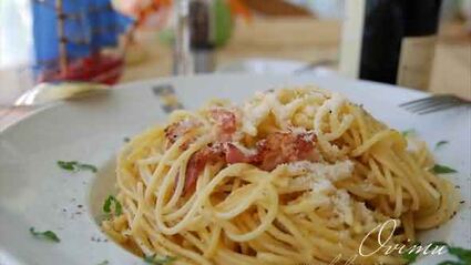 спагетти с беконом