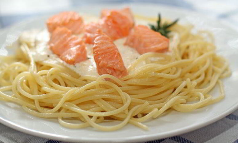 Рецепт спагетти с лососем