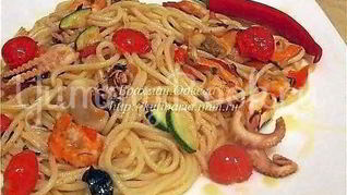 Спагетти с морепродуктами