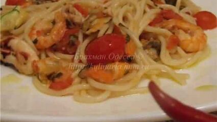 спагетти с морепродуктами