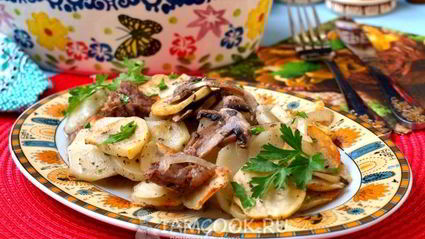 говядина с грибами и картошкой в духовке