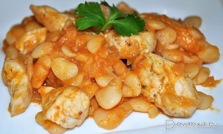 Рецепт куриной грудки с фасолью