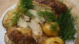 Куриная грудка с лимоном и картофелем