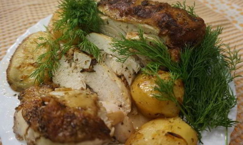 Рецепт куриной грудки с лимоном и картофелем