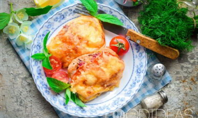 Рецепт куриной грудки с помидорами и сыром в духовке
