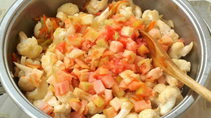 куриные бедра жареные с овощами