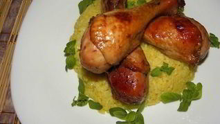 Куриные голени с рисом