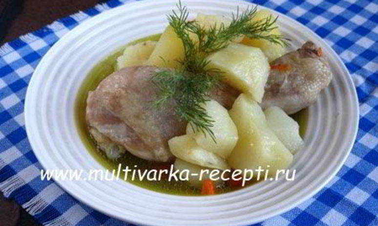 Рецепт куриных ножек с картофелем в мультиварке