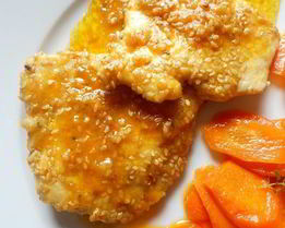 Куриные эскалопы с глазурованной морковью по-сицилийски