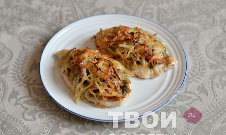 Рецепт курицы под картофельной шубой