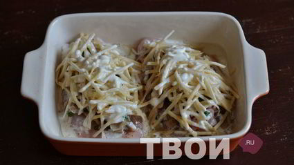 курица под картофельной шубой