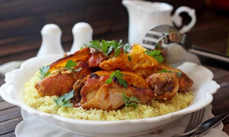 Рецепт курицы с апельсинами