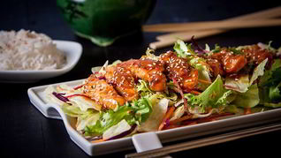 Курица с болгарским перцем в соусе терияке