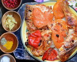 Курица в духовке с тыквой